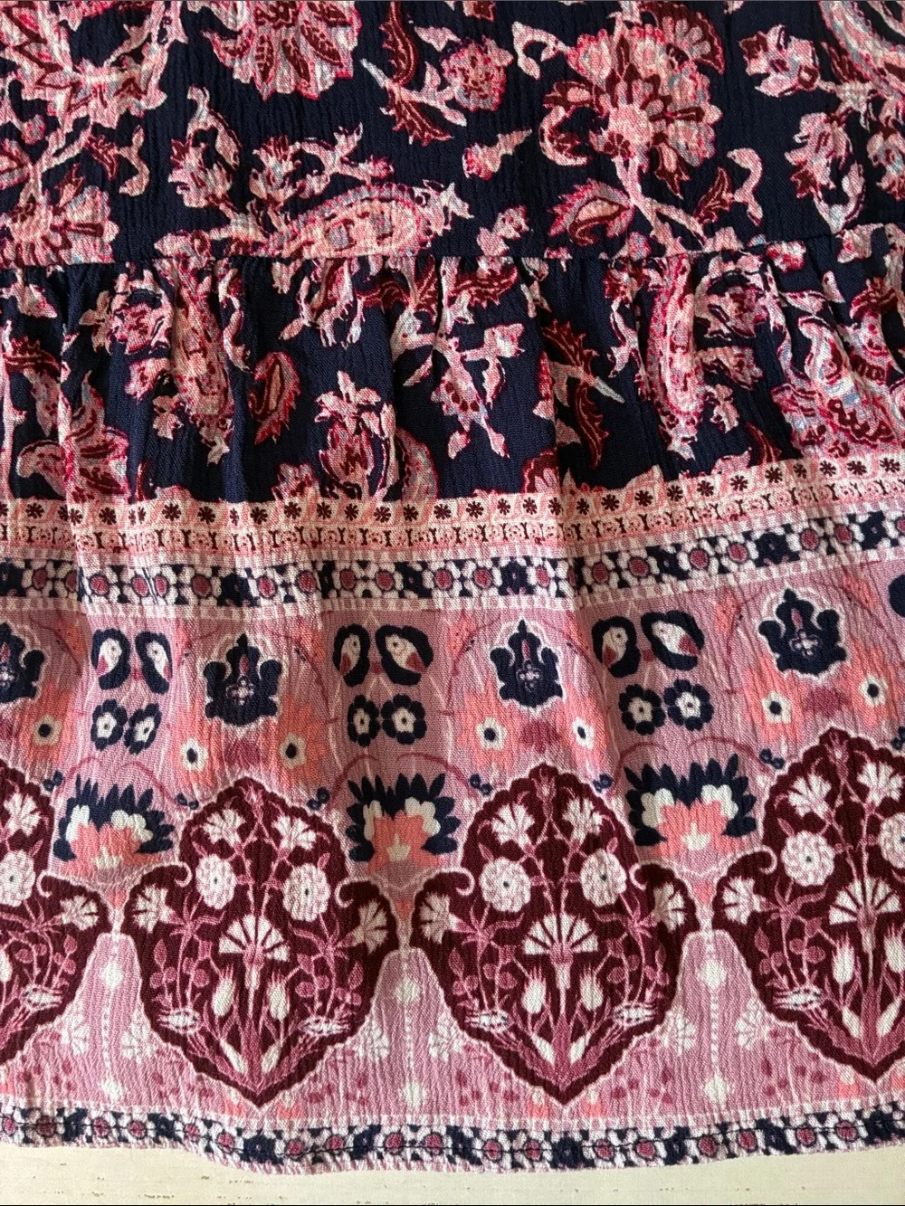 Knox Rose Navy & Pink Floral/Paisley Patterned V-Neck Dress, size XL, NWT - Picture 9 of 16